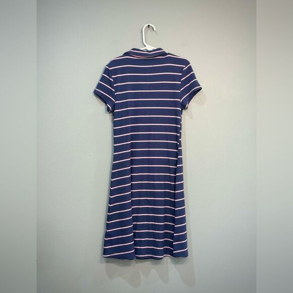 Girls’ Navy Striped Collared Dress Size L EUC - Picture 2 of 4